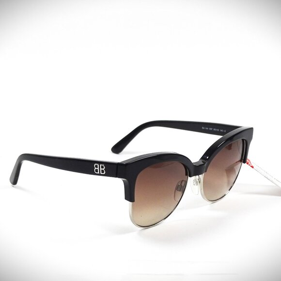 BALENCIAGA BA 144 05F Brown Gradient Lenses Half Rim 55-18--140 Sunglasses - Picture 3 of 8